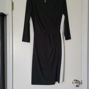 CHAPS COLORBLOCK BLACK DRESS